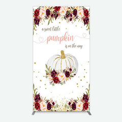 Aperturee Aperturee Pumpkin On The Way Floral Baby Shower Rectangle Backdrop