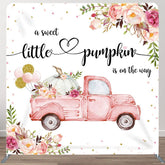 Aperturee - Aperturee Pumpkin Pink Car Fabric Backdrop Cover for Baby Shower