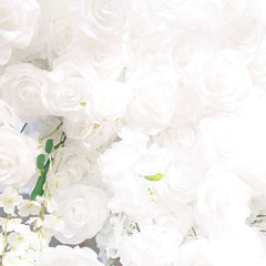 Aperturee - Aperturee Pure White Arch Artificial Flower Wall Party Decor
