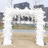 Aperturee - Aperturee Pure White Arch Artificial Flower Wall Party Decor