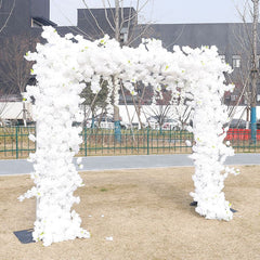 Aperturee - Aperturee Pure White Arch Artificial Flower Wall Party Decor