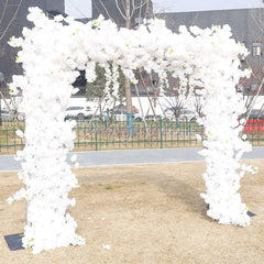 Aperturee - Aperturee Pure White Arch Artificial Flower Wall Party Decor