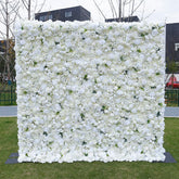 Aperturee - Aperturee Pure White Green Leaf Artificial Wedding Flower Wall
