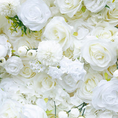 Aperturee - Aperturee Pure White Green Leaf Artificial Wedding Flower Wall