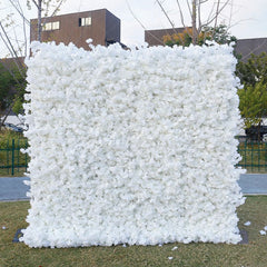 Aperturee - Aperturee Pure White Romantic Artificial Wedding Flower Wall