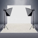 Aperturee - Aperturee Pure White Wool Carpet Rubber Floor Mat For Photo