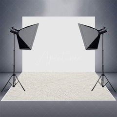 Aperturee - Aperturee Pure White Wool Carpet Rubber Floor Mat For Photo