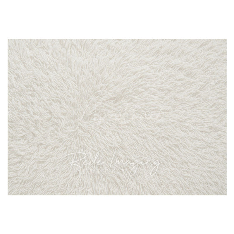 Aperturee - Aperturee Pure White Wool Carpet Rubber Floor Mat For Photo