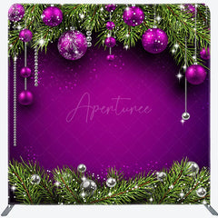 Aperturee - Aperturee Purple Bell Pine Leaf Christmas Pillow Case Backdrop
