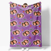 Aperturee - Aperturee Purple Best Friend Forever Tag Custom Photo Blanket