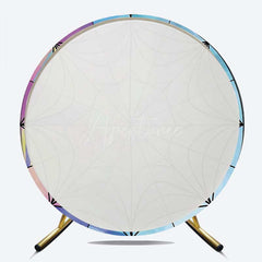 Aperturee Aperturee Purple Blue Spiderweb Girls Birthday Round Backdrop