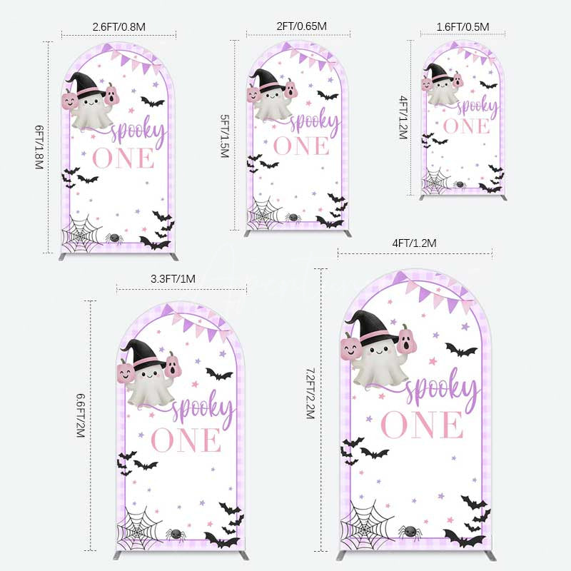 Aperturee Aperturee Purple Boo Spooky One Halloween Birthday Arch Backdrop