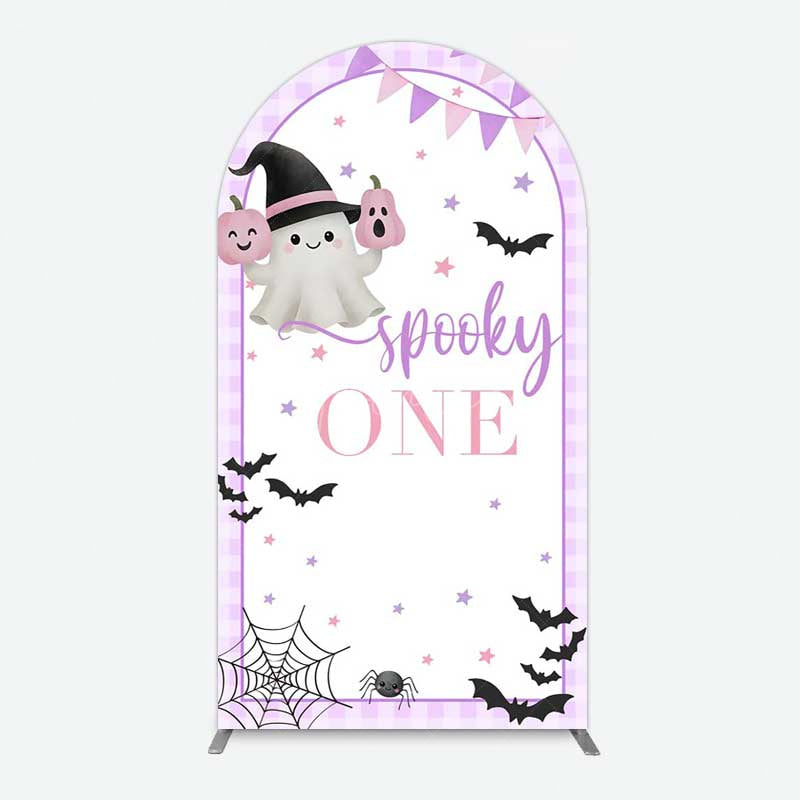 Aperturee Aperturee Purple Boo Spooky One Halloween Birthday Arch Backdrop