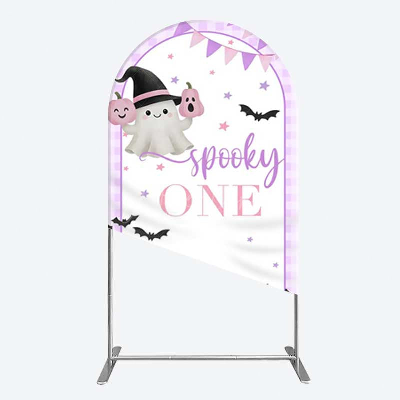 Aperturee Aperturee Purple Boo Spooky One Halloween Birthday Arch Backdrop