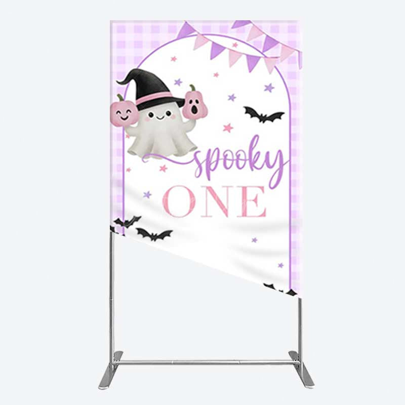 Aperturee Aperturee Purple Boo Spooky One Halloween Birthday Rectangle Backdrop