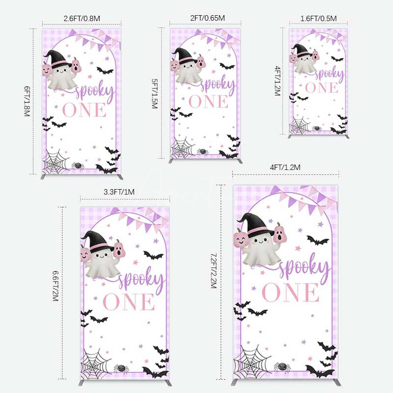 Aperturee Aperturee Purple Boo Spooky One Halloween Birthday Rectangle Backdrop