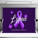 Aperturee - Aperturee Purple Butterfly Happy Lupus Awareness Month Backdrop