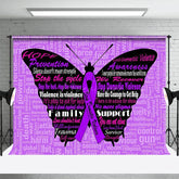 Aperturee - Aperturee Purple Butterfly Stop Domestic Violence Backdrop