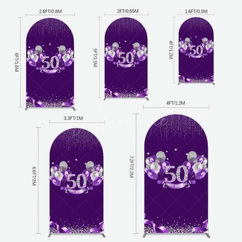 Aperturee Aperturee Purple Diamonds Women Birthday Arch Backdrop
