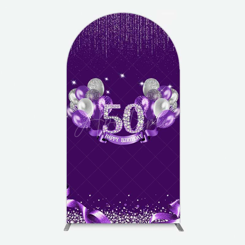 Aperturee Aperturee Purple Diamonds Women Birthday Arch Backdrop