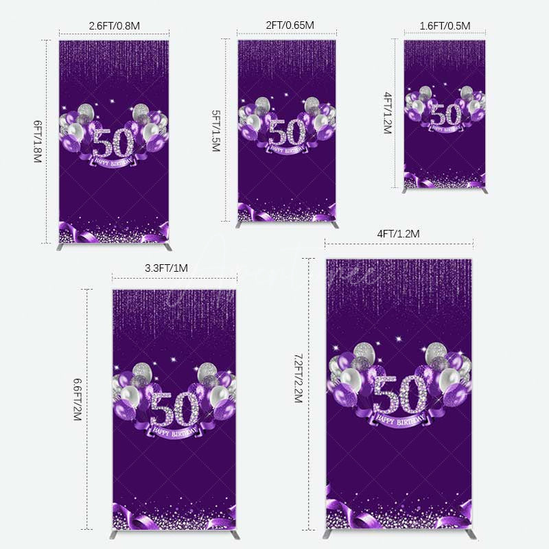 Aperturee Aperturee Purple Diamonds Women Birthday Rectangle Backdrop