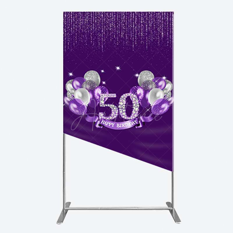 Aperturee Aperturee Purple Diamonds Women Birthday Rectangle Backdrop
