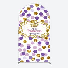 Aperturee - Aperturee Purple Dots Glitter Princess Baby Shower Arch Backdrop