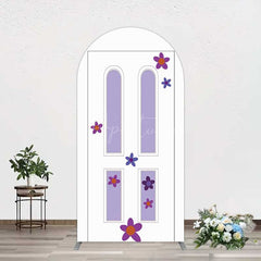 Aperturee Aperturee Purple Floral Decor Door Birthday Arch Backdrop