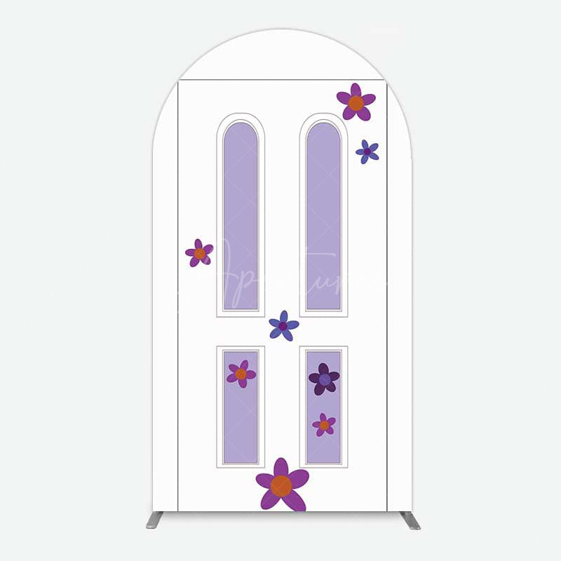 Aperturee Aperturee Purple Floral Decor Door Birthday Arch Backdrop