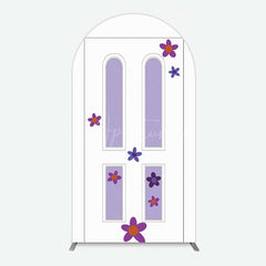 Aperturee Aperturee Purple Floral Decor Door Birthday Arch Backdrop