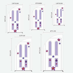 Aperturee Aperturee Purple Floral Decor Door Birthday Half Moon Arch Backdrop