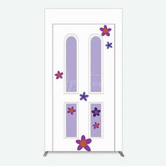 Aperturee Aperturee Purple Floral Decor Door Birthday Rectangle Backdrop