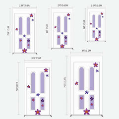 Aperturee Aperturee Purple Floral Decor Door Birthday Rectangle Backdrop