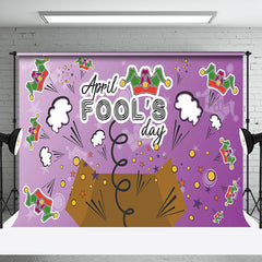 Aperturee - Aperturee Purple Funny Crown Box Happy April Fools Day Backdrop