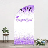 Aperturee - Aperturee Purple Glitter Bachelor Map Congrats Grad Half Moon Arch Backdrop
