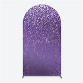 Aperturee - Aperturee Purple Glitter Sparkle Arch Backdrop for Birthday or Wedding Glam Bling Effect Sweet 16 Party Photo Booth
