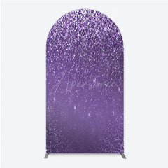 Aperturee - Aperturee Purple Glitter Sparkle Arch Backdrop for Birthday or Wedding Glam Bling Effect Sweet 16 Party Photo Booth