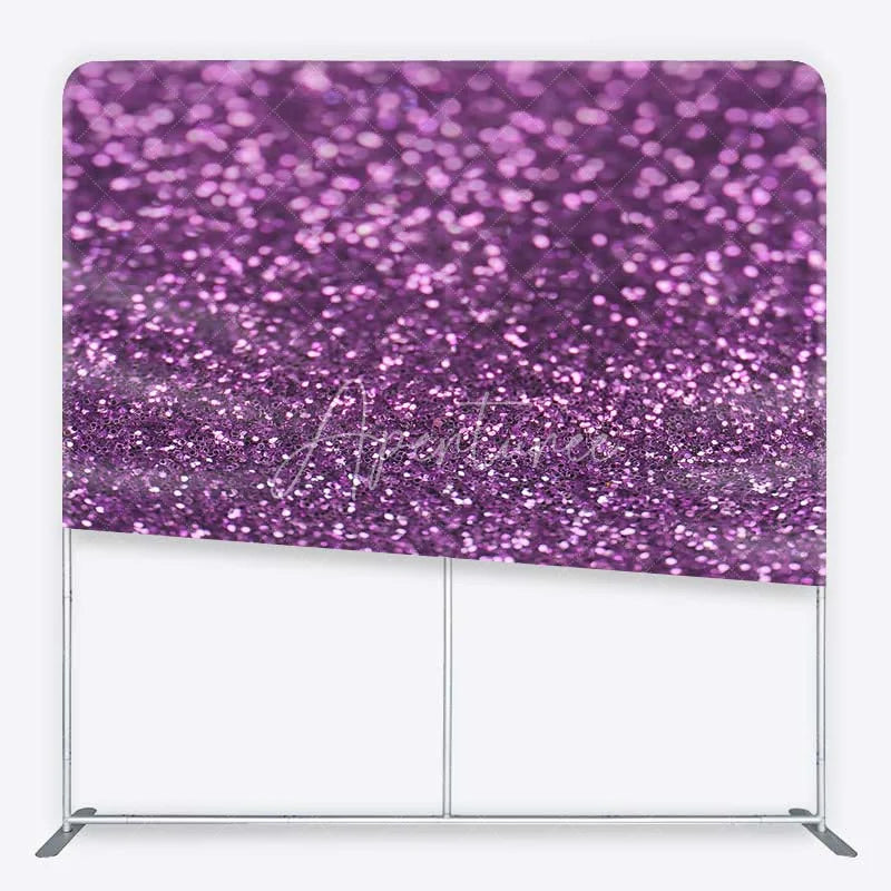 Aperturee - Aperturee Purple Glitter Tension Fabric Backdrop Shimmering Royal Purple Photography Studio Background