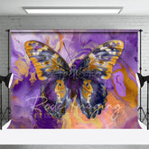 Aperturee - Aperturee Purple Gold Abstract Butterfly Fine Art Backdrop