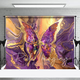 Aperturee - Aperturee Purple Gold Abstract Butterfly Fine Art Photo Backdrop
