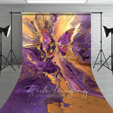 Aperturee - Aperturee Purple Gold Abstract Butterfly Fine Art Sweep Backdrop