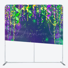 Aperturee - Aperturee Purple Green Yellow Ribbons Rave Party Backdrop