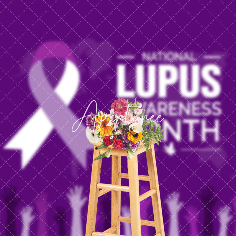 Aperturee - Aperturee Purple Happy National Lupus Awareness Month Backdrop