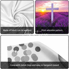 Aperturee - Aperturee Purple Lavender Cross Easter Garage Door Banner
