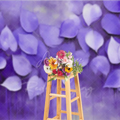 Aperturee - Aperturee Purple Leaves Oil Painting Backdrop Violet Monochrome Foliage Art Background Moody Photography Studio Prop