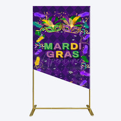 Aperturee - Aperturee Purple Mask Mardi Gras Dance Party Rectangle Backdrop