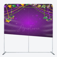 Aperturee - Aperturee Purple Mask Masquerade Party Square Tension Backdrop