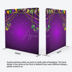 Aperturee - Aperturee Purple Mask Masquerade Party Square Tension Backdrop