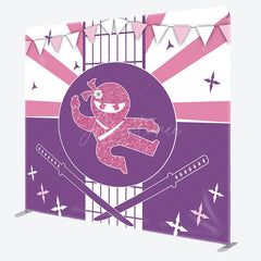 Aperturee - Aperturee Purple Pink Glitter Ninja Square Tension Backdrop
