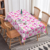 Aperturee - Aperturee Purple Pink Tulip Rectangle Tablecloth Watercolor Spring Flower Table Cover Elegant Dining Room Home Decor
